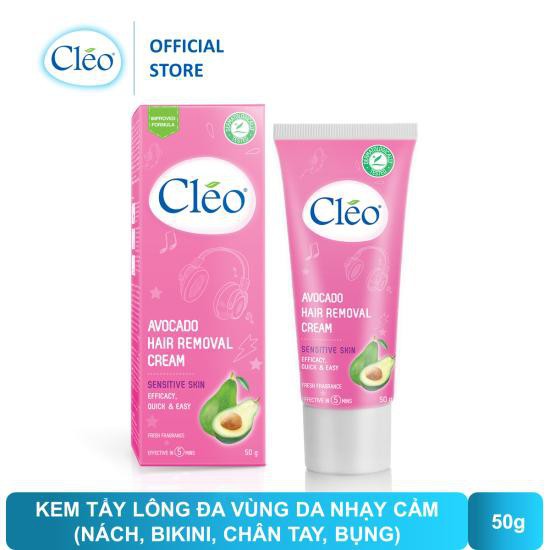 Kem tẩy lông Cleo Avocado Hair Removal Cream Sensitive Skin 50g-hồng