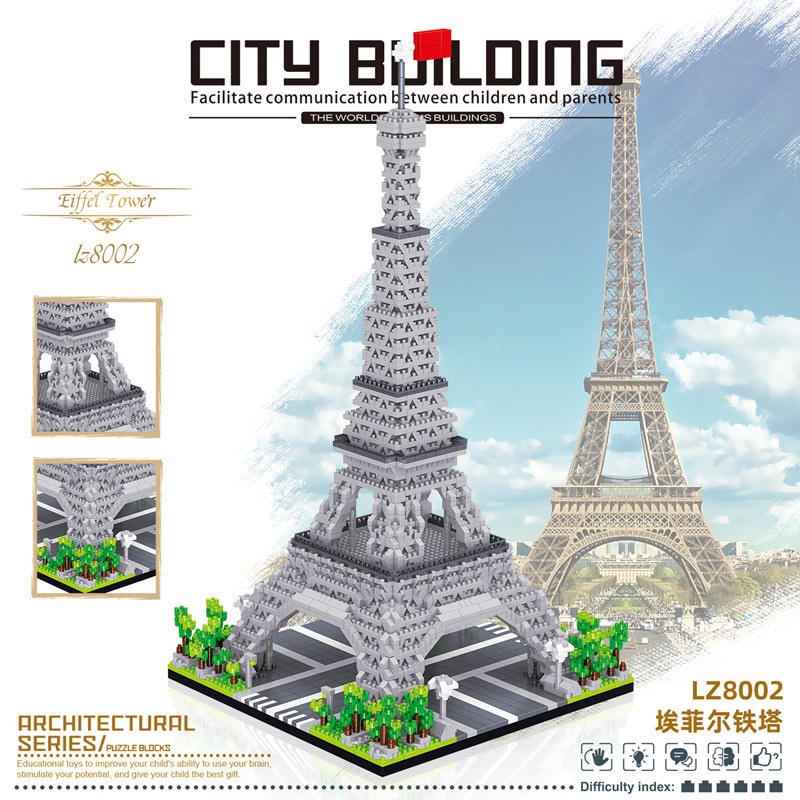 Đồ Chơi Lắp Ráp Mô Hình Tháp Eiffel Lz8008