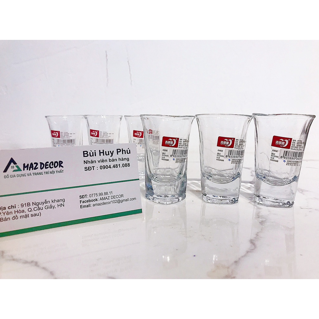 GIÁ SỈ TẠI XƯỞNG  Bộ 6ly uống rượu nhỏ 35ML cao cấp DELI GLASSWARE  thủy tinh đế dày đẹp cao cấp giá rẻ   EY3002