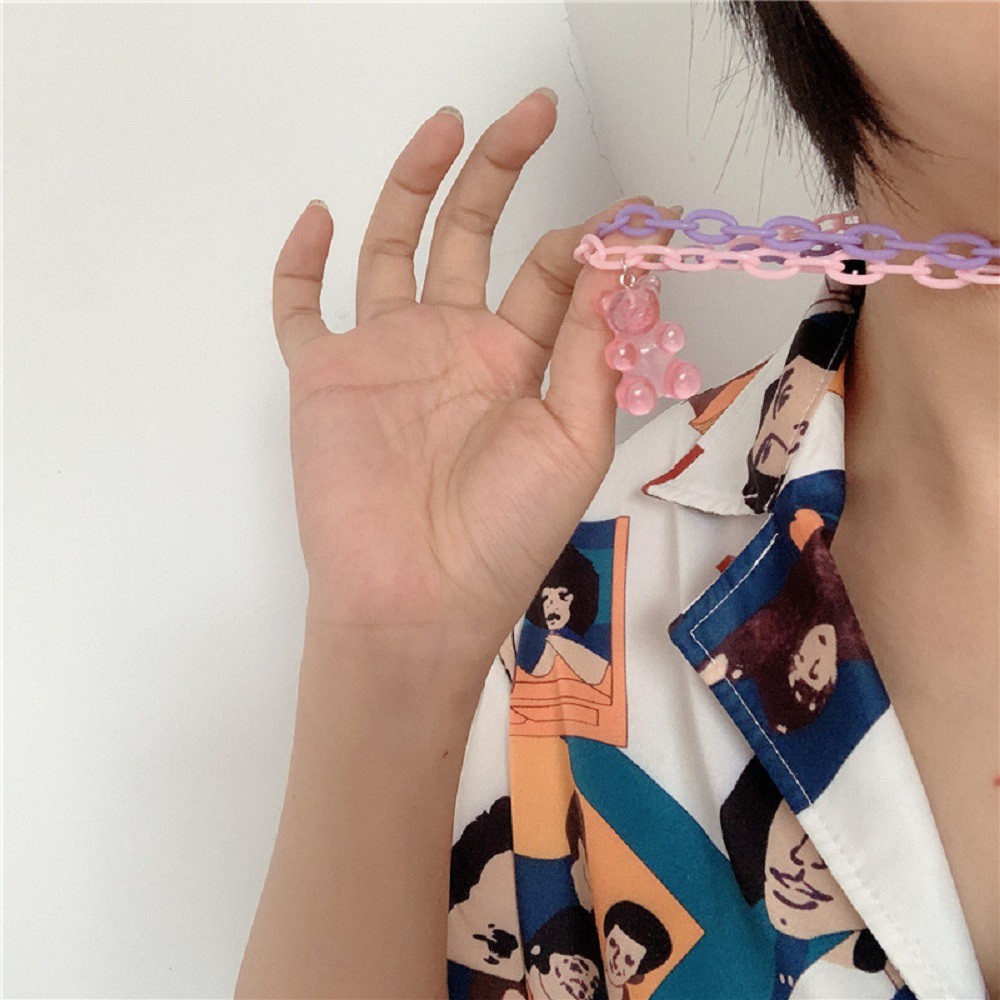 Dây chuyền choker nhiều lớp trang trí gấu xinh xắn cho nữ