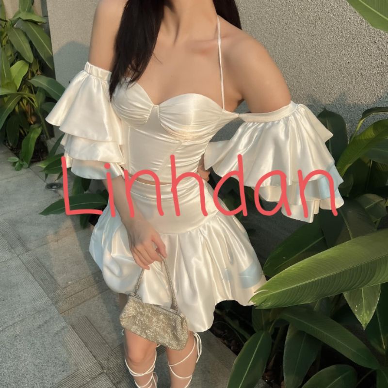 Set đi biển áo trễ vai chân váy đuôi cá sexy