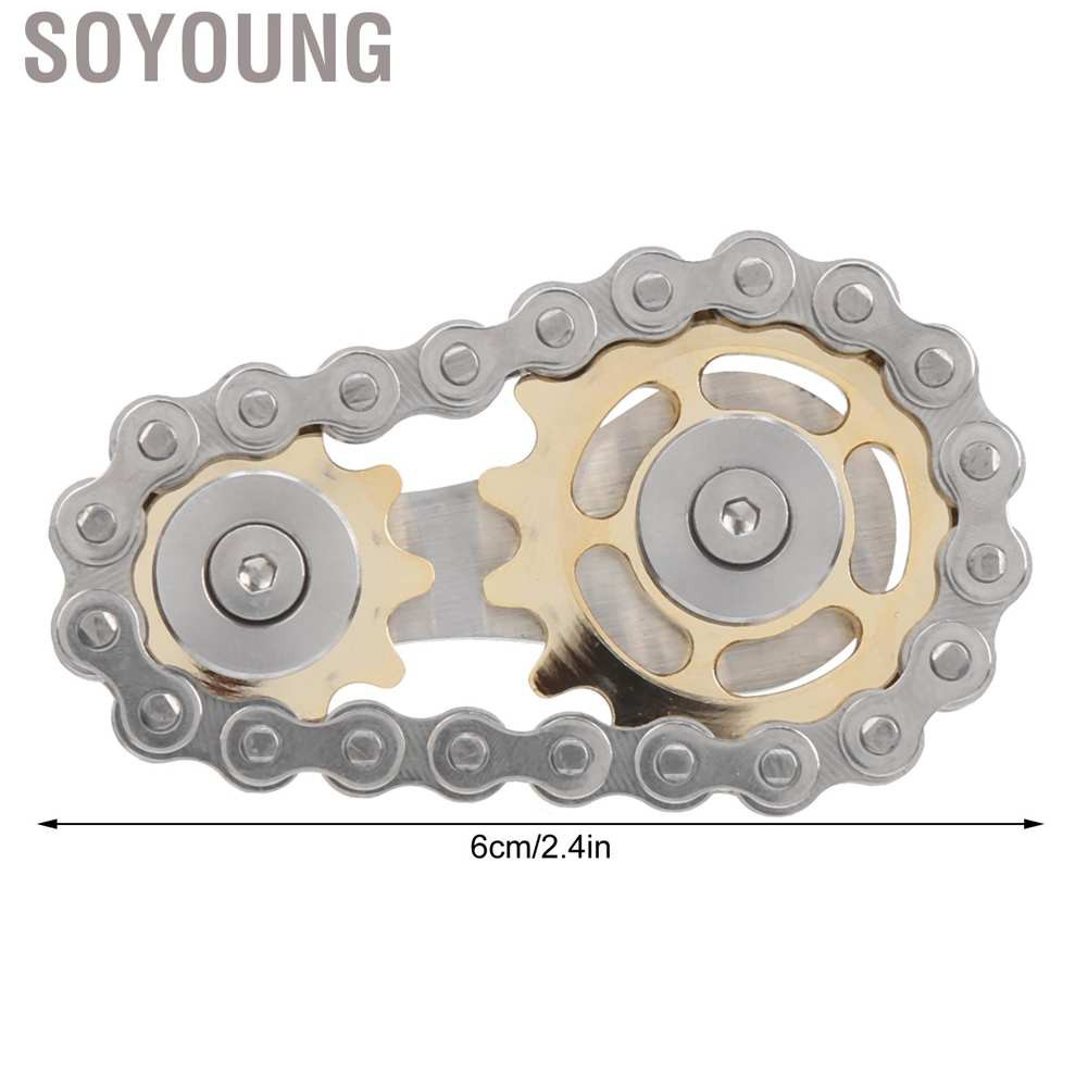 Soyoung Steel Sprockets Gyroscope Finger Toy Gear Chain Decompression Toys Gold Plating