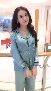 Bộ lụa satin mặc nhà tay dài /quần dài🌹