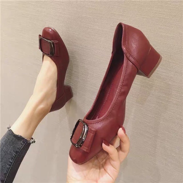 (ORDER) Giày cao gót 3cm da mềm bo chun hàng Quảng Châu cao cấp BIG SIZE 35-42