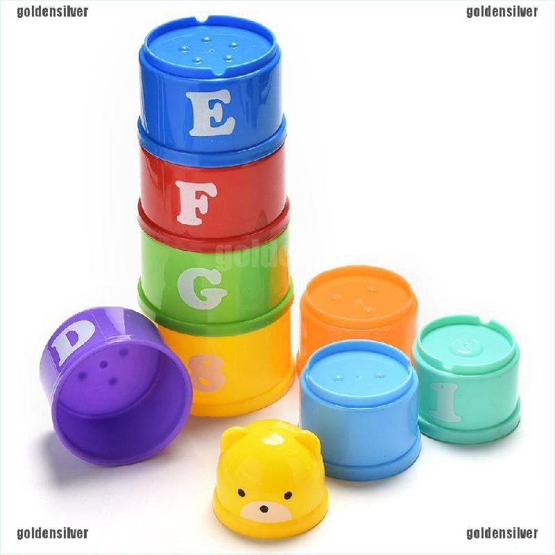 [GDS] Cốc Xếp Chồng Bằng Nhựa Hình Tháp Màu Cầu Vồng Giáo Dục Cho Bé