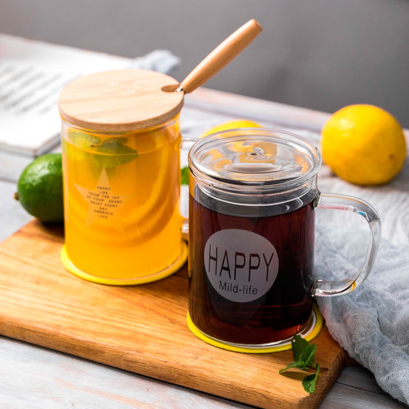 Ly thủy tinh chịu nhiệt in chữ Good Morning