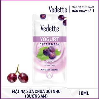 🥦 MẶT NẠ KEM SỮA CHUA NHO 10ml VEDETTE - DƯỠNG DA ẨM & TƯƠI TRẺ LÀN DA - TPM046