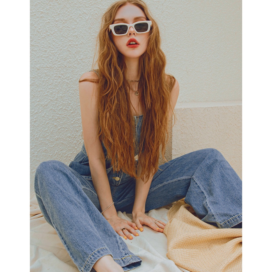 Jumpsuit denim không tay cài nút (kèm belt) nữ Air Space 2120128040