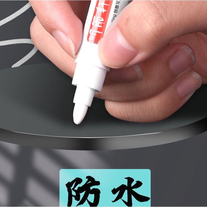 Set 1 / 3 / 5 Bút Lông Đánh Dấu Màu Trắng Đầu To Không Phai Chống Nước