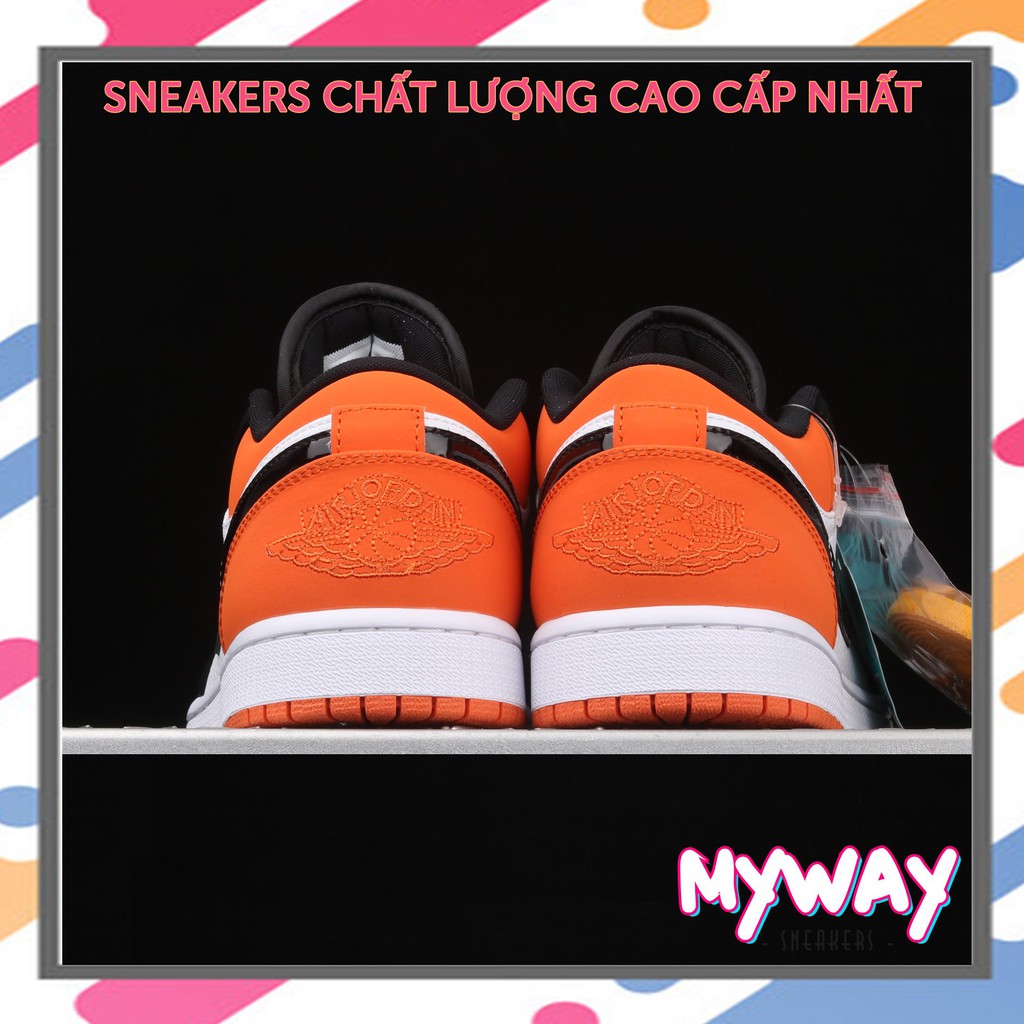 (FREESHIP+QUÀ+HỘP) Giày thể thao AIR JORDAN 1 LOW Shattered Backboard màu cam trắng đen