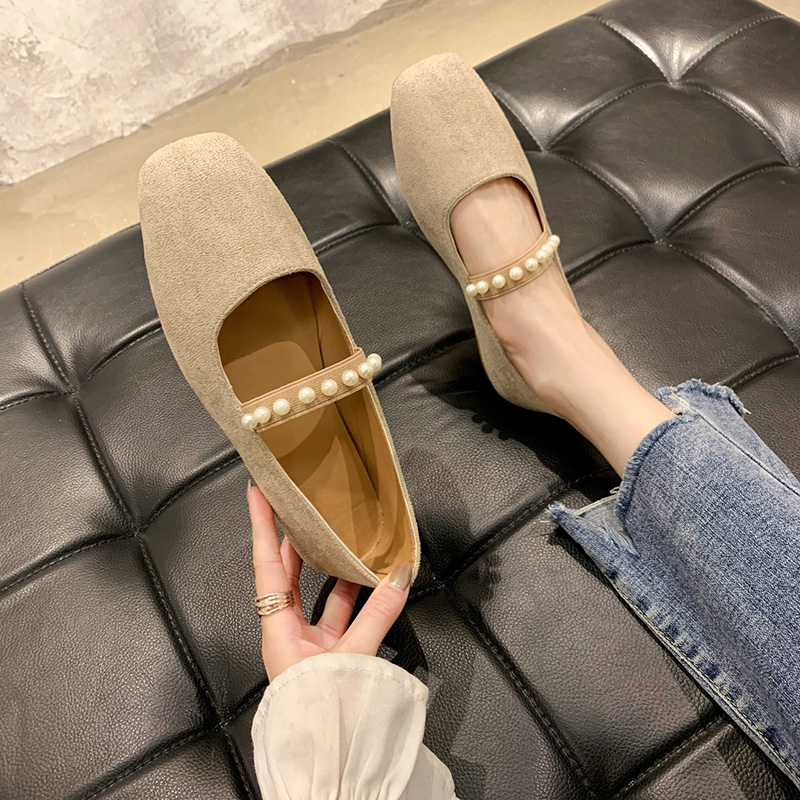 [ Mã 66CBSALE giảm 30K đơn 200K] Giày búp bê Mary Jane đế bệt phối ngọc trai phong cách cổ điển dành cho nữ | BigBuy360 - bigbuy360.vn