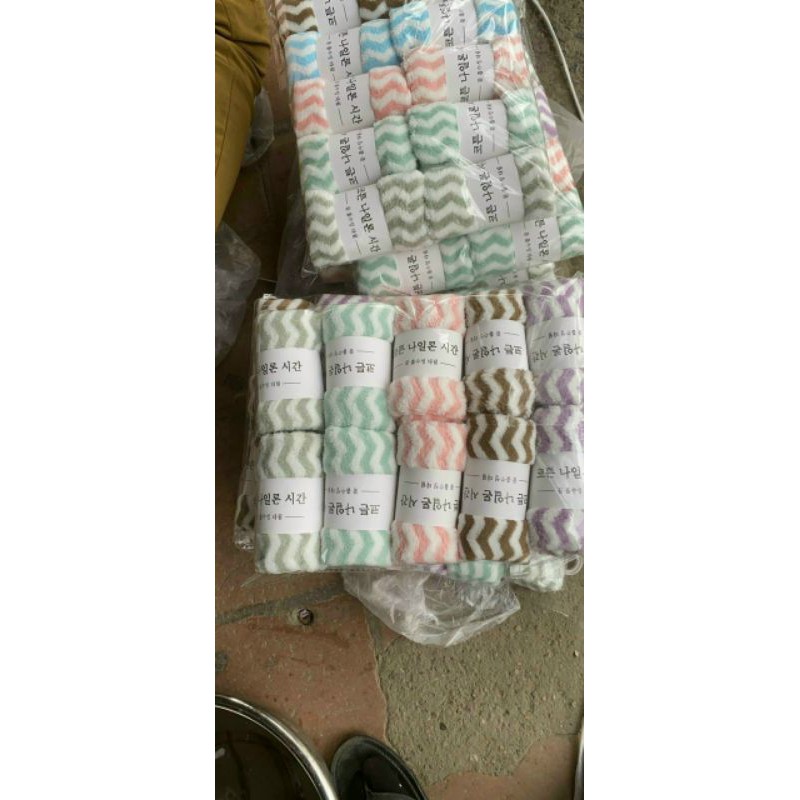 10 KHĂN MẶT XUẤT HÀN VÂN KẺ SỌC.