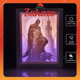 Lightbox kirigami Đèn ngủ 3D BatMan, siêu anh hùng, sản xuất thủ công - Chính hãng 𝐙𝐀𝐊𝐀𝐙𝐎
