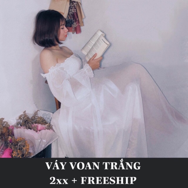 CÓ SẴN/ Váy Trắng Voan ❤️ GIẢM -25k 👌 Váy sống ảo sẵn 🤪