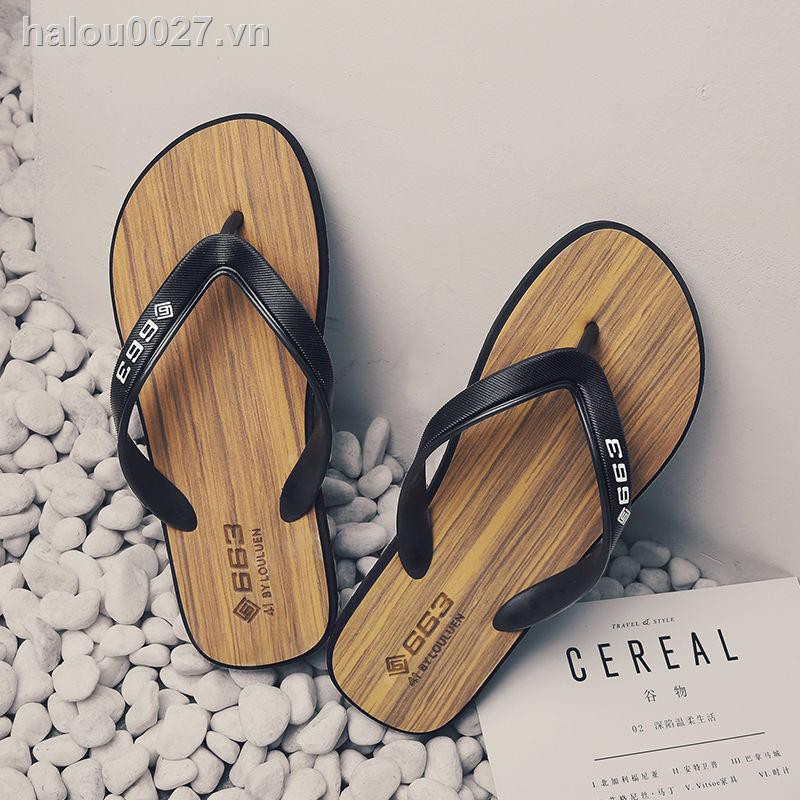 ✿Ready stock✿  Wood grain slippers men s summer flip flops trend Korean personality outdoor non-slip 2021 new flip-flop sandals and