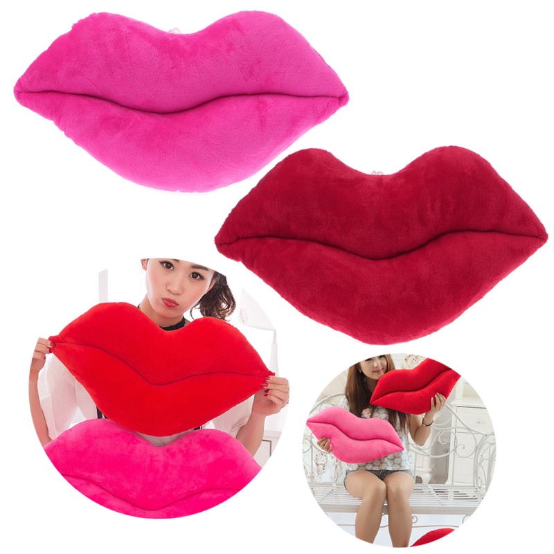 Gối Ôm Hình Đôi Môi Nhồi Bông Xinh Xắn Cho Xe Hơi