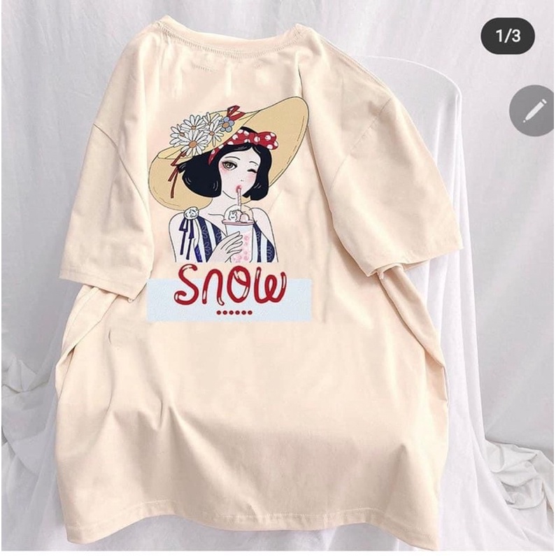 [ Rẻ vô địch ] Áo thun cotton tay lỡ dáng rộng unisex - cô gái đội mũ