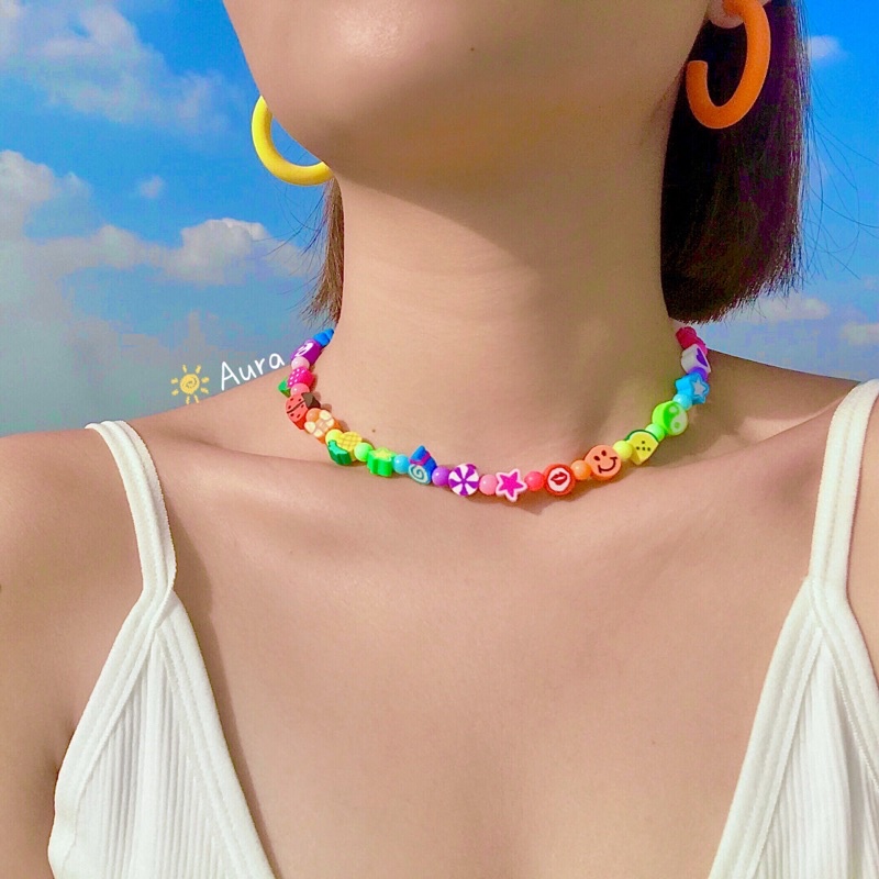 Vòng cổ Rainbow mix ngẫu nhiên Handmade bởi Aura