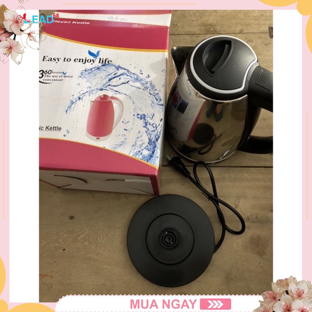 Ấm siêu tốc inox 1.8 lit electric kettle chính hãng , đun sôi cực nhanh