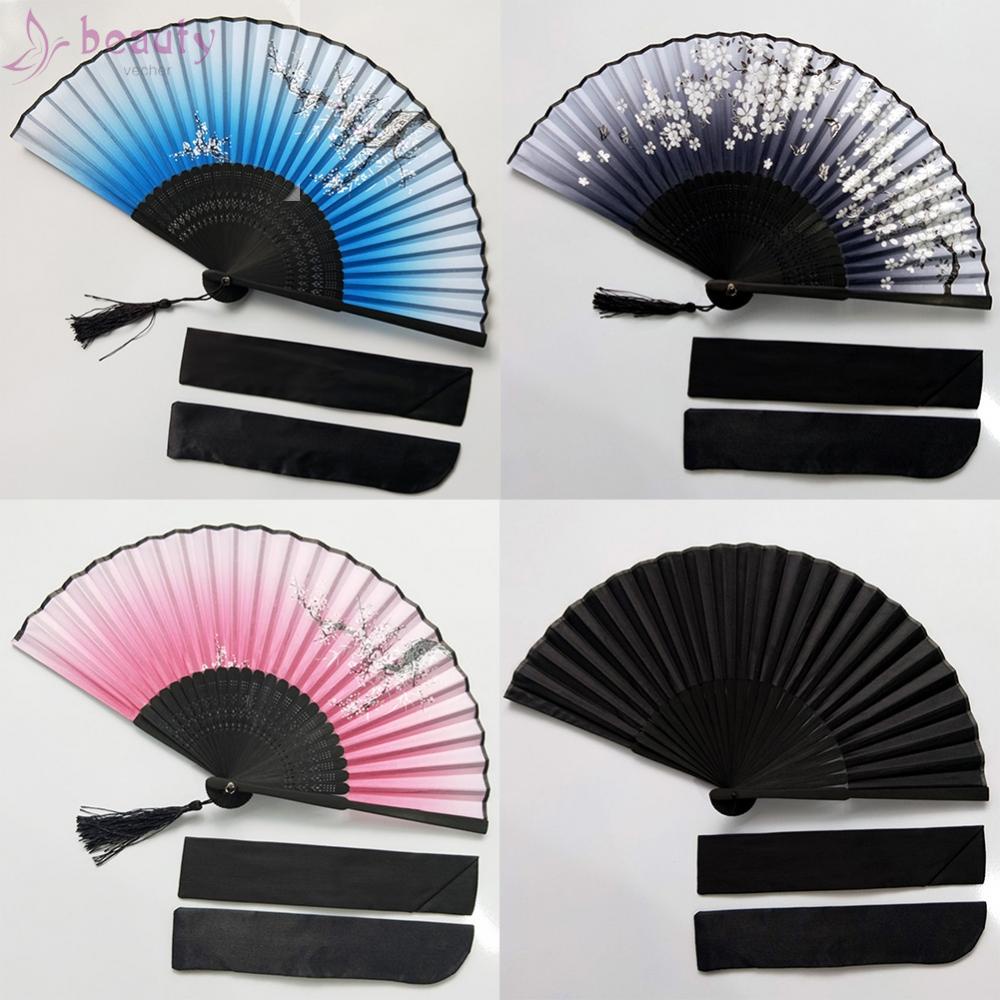 Quạt Xếp Kèm Túi Vải 1 Mảnh Hóa Trang Phong Cách Cổ Điển