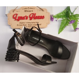 GIÀY SANDAL GÓT ĐÁ ĐEN