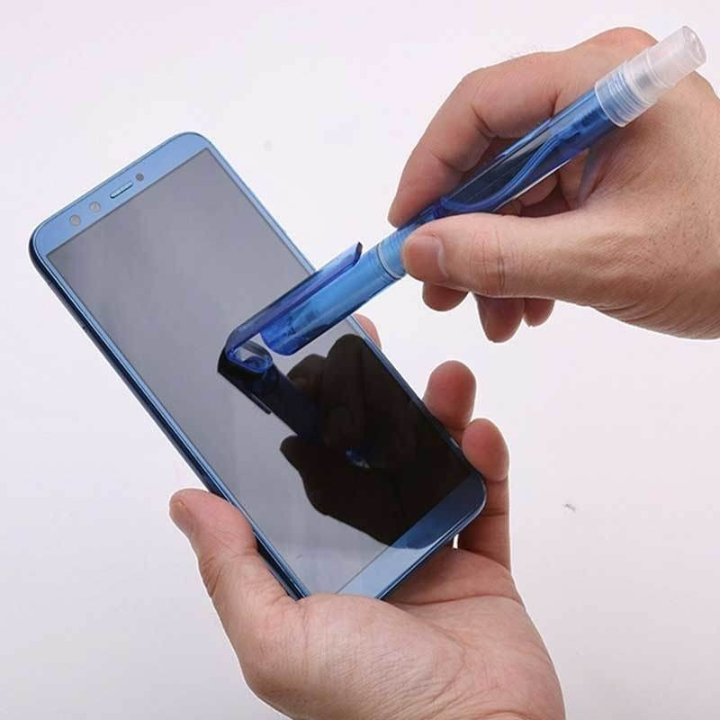 Bút Bi Xịt Nước 4 Trong 1 Có Thể Bơm Lại Kèm Giá Đỡ Điện Thoại
