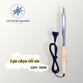 Gói sản phẩm mỏ hàn cán gỗ 100W kèm mũi và ruột