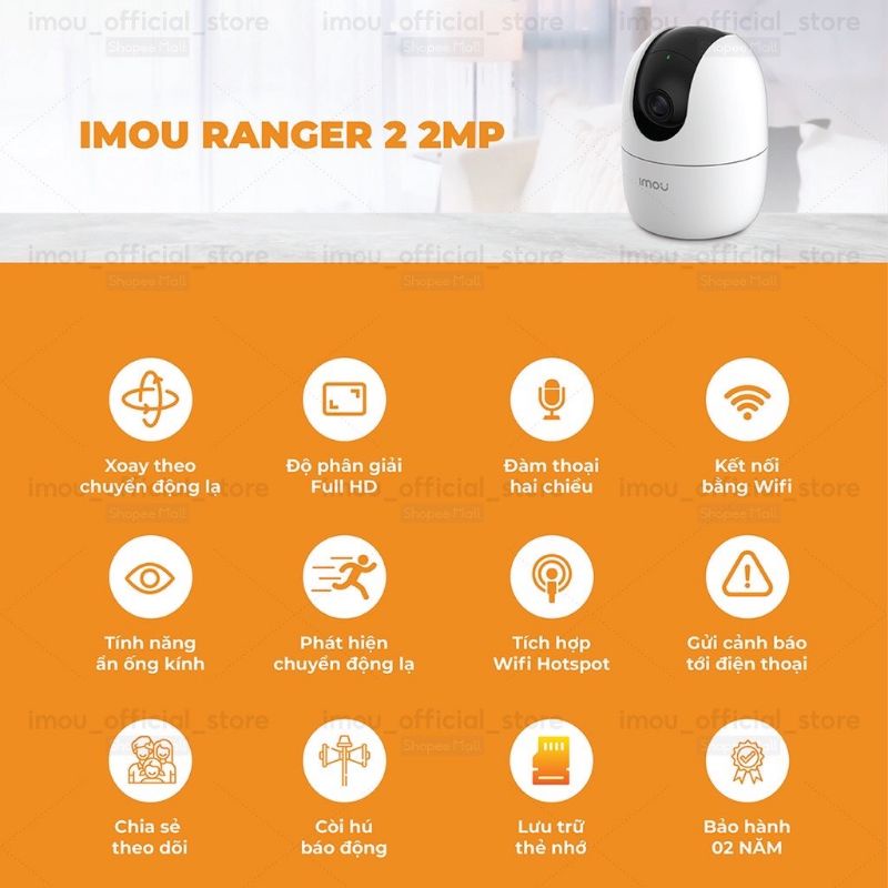 Camera Imou Ranger 2, A1, A2 1080P (Imou A22EP) - Hàng chính hãng