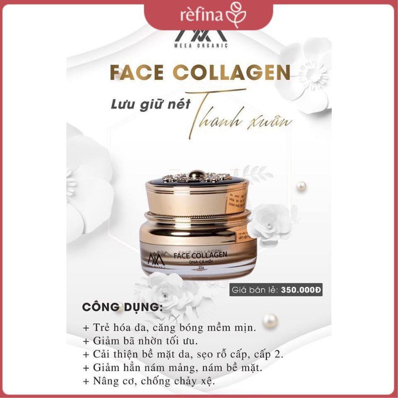 Face Collagen Cá Hồi Dna &amp;Tinh Chất Ampoule Saffron MEEA ORGANIC Chính Hãng !00%
