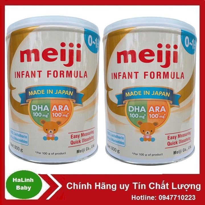 Combo 2 Lon Sữa Meiji 0 800g Hàng Nhập Khẩu (HSD 2024)