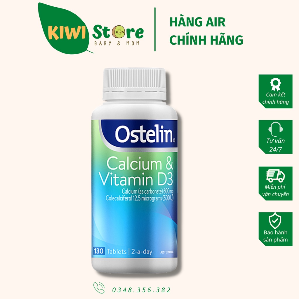 Calcium &amp; Vitamin D3 Ostelin (130 viên)