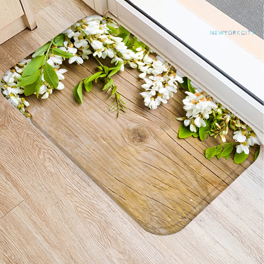 Thảm lót cửa chùi chân Chống Trượt Họa Tiết Lá Cây Dành Cho Nhà Bếp Phòng Tắm