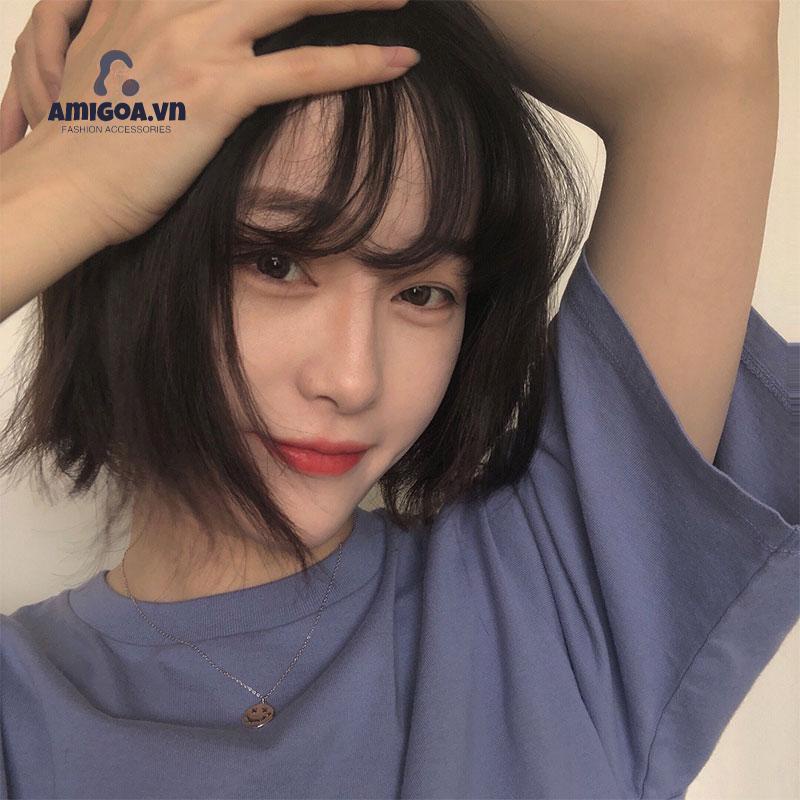 Vòng cổ Thép Mặt Hình Mặt Cười Thiết Kế Đơn Giản