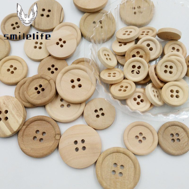 50 Khuy Gỗ Tròn 4 Lỗ