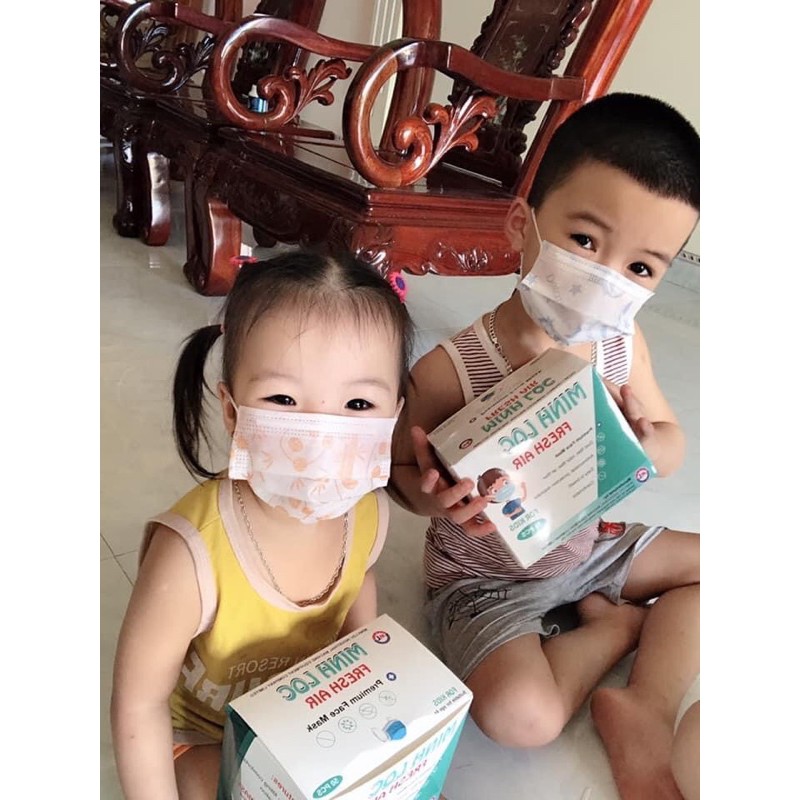 Khẩu trang y tế trẻ em 4 lớp- Hộp 50 chiếc - nhiều màu sắc