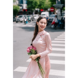 Minx - áo dài lụa thêu tay lan viên