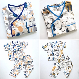 Pijama tay ngắn quần dài cho bé vải Thô cotton mịn đẹp thoáng mát hút mồ hôi nhiều họa tiết xinh xắn size  20-45kg