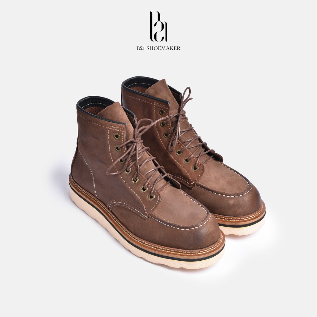 Giày Da Nam Cổ Cao MOCTOE Classic 1907 DEREST BOOT Lót Giày Tăng Chiều Cao 3 cm Phong Cách CLASSIC Retro - B21 Shoemaker