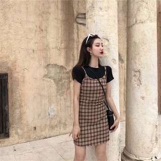 Váy kẻ caro ulzzang