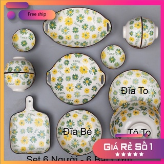 Bát Sứ Set Bát Đĩa Decor Bộ Chén Dĩa Sứ Dễ Thương Bát Ăn Cơm Đẹp V17