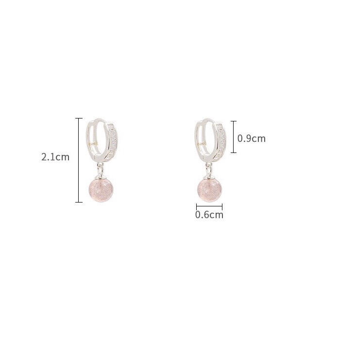 Bông Tai Nữ Bạc 925 Cao Cấp ERASHOP 075846 - Tròn Hạt Hồng Nữ Tính, Sang Chảnh, Phù Hợp Đi Tiệc, Đi Chơi, Siêu Rẻ Đẹp