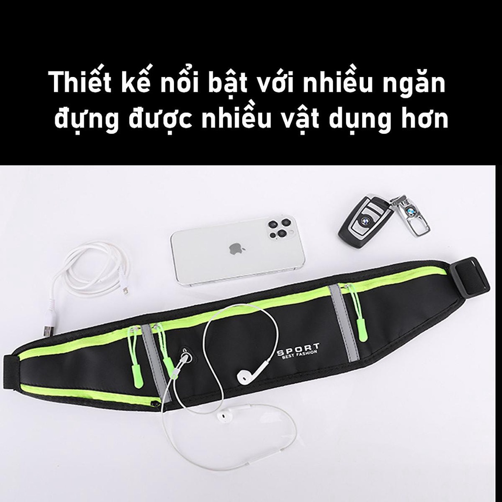 Túi đeo bụng chạy bộ, túi đeo hông tập thể dục, tập gym, leo núi dành cho nam nữ phong cách thể thao
