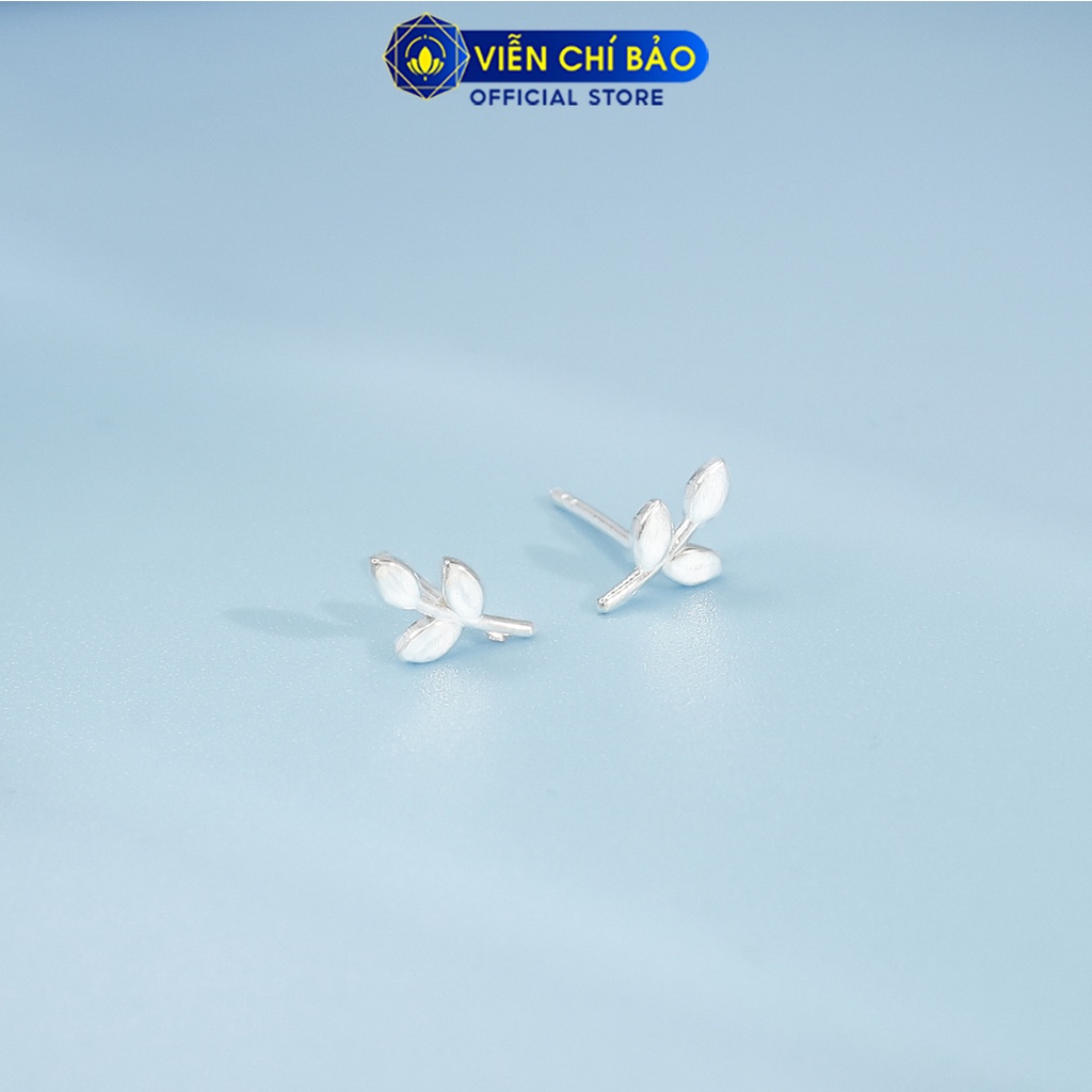 Bông tai cành lá chất liệu bạc 925 thời trang phụ kiện trang sức nữ Viễn Chí Bảo E052