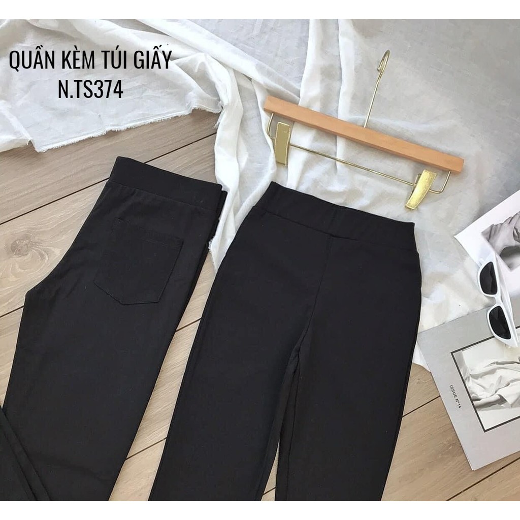 Quần legging thun body nữ Quần dài nữ ôm dáng chất thun umi co giãn có nhiều size tặng kèm túi giấy dễ thương TS374