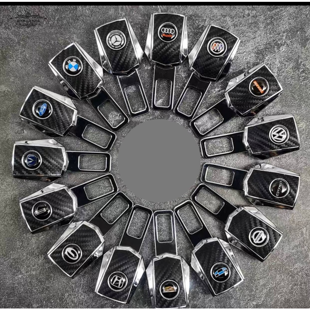 Combo 2 chiếc chốt đai an toàn phiên bản nâng cấp có thể lắp nối tiếp logo các hãng xe Mercedes, Bmw Audi, Porsche