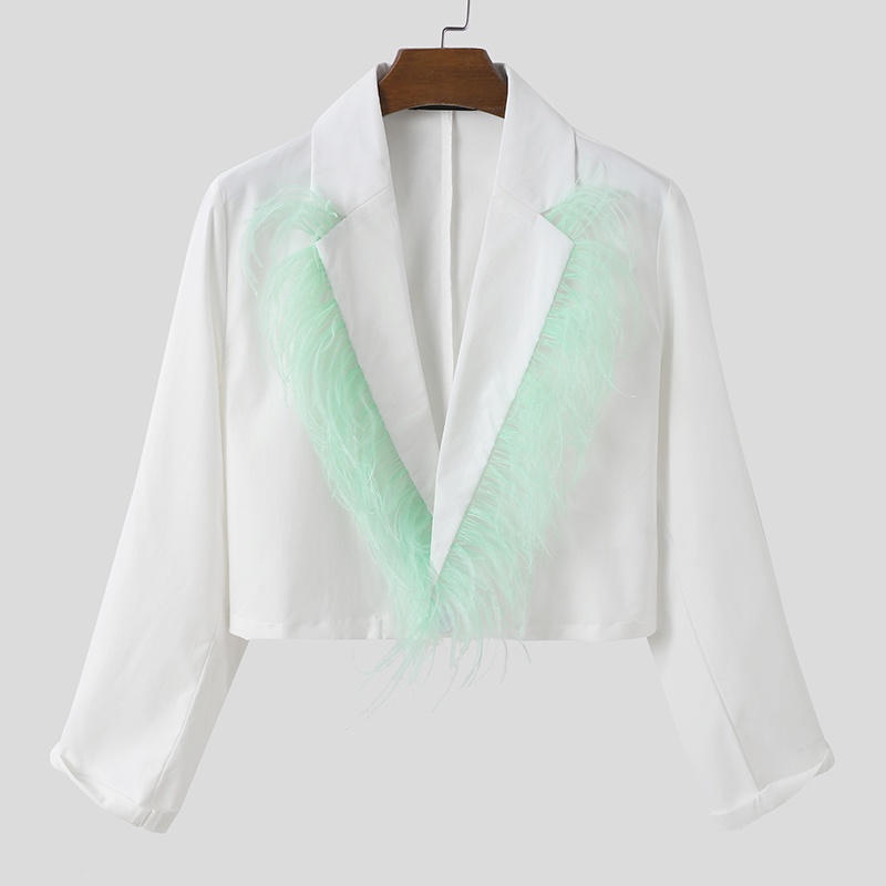 Áo Croptop Tay Dài Hoạ Tiết Lông Vũ Cho Nam