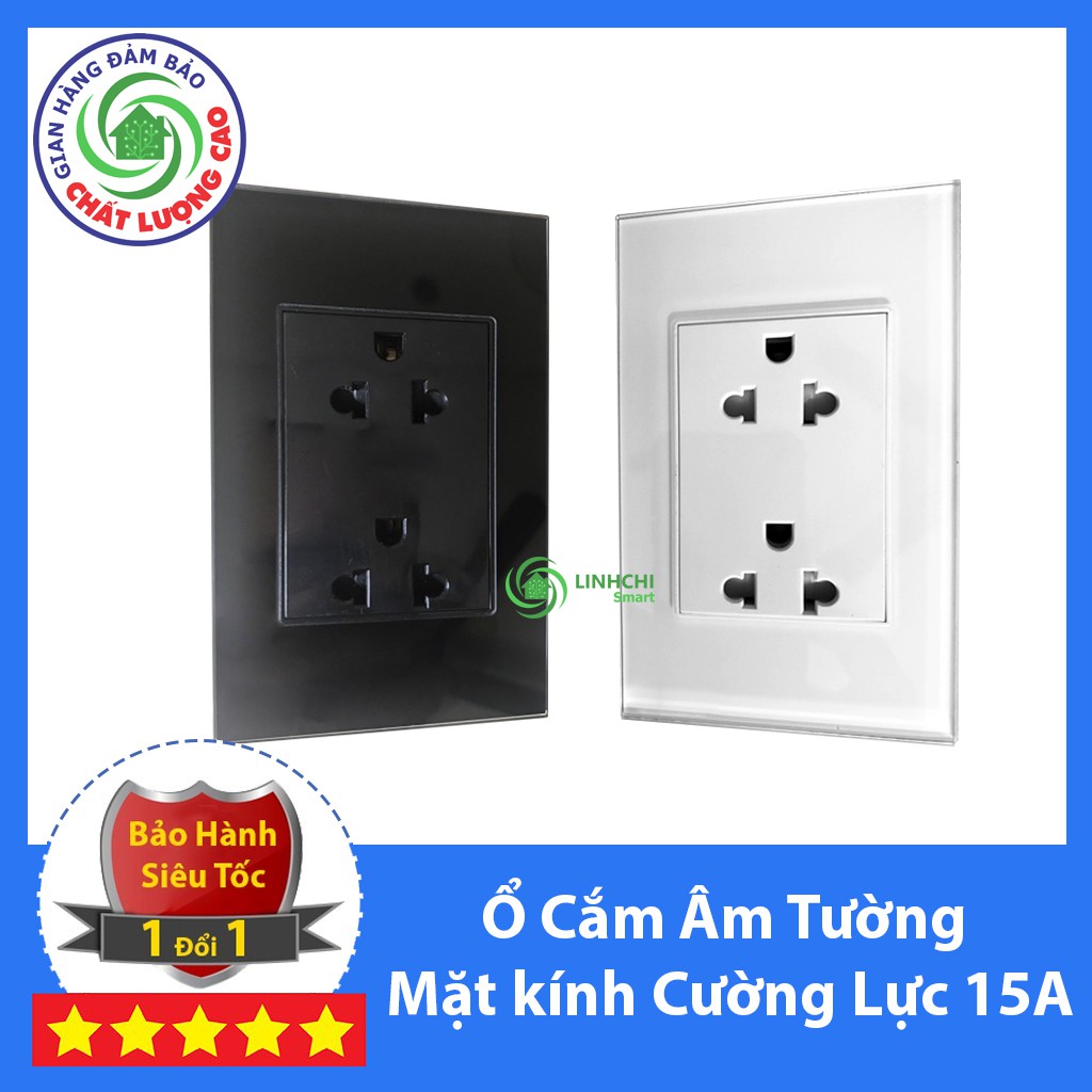 Ổ Cắm Điện Âm Tường Mặt Kính Cường Lực Chuẩn Đa Năng