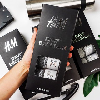 Hộp ( 4 đôi ) Vớ Nam Cổ Ngắn HM David Beckham - Tất Nam cao cấp hàng VNXK - Chất Cotton Chống Hôi Chân