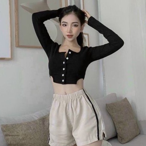 Áo croptop  kiểu  nút cài(B.C)kL6