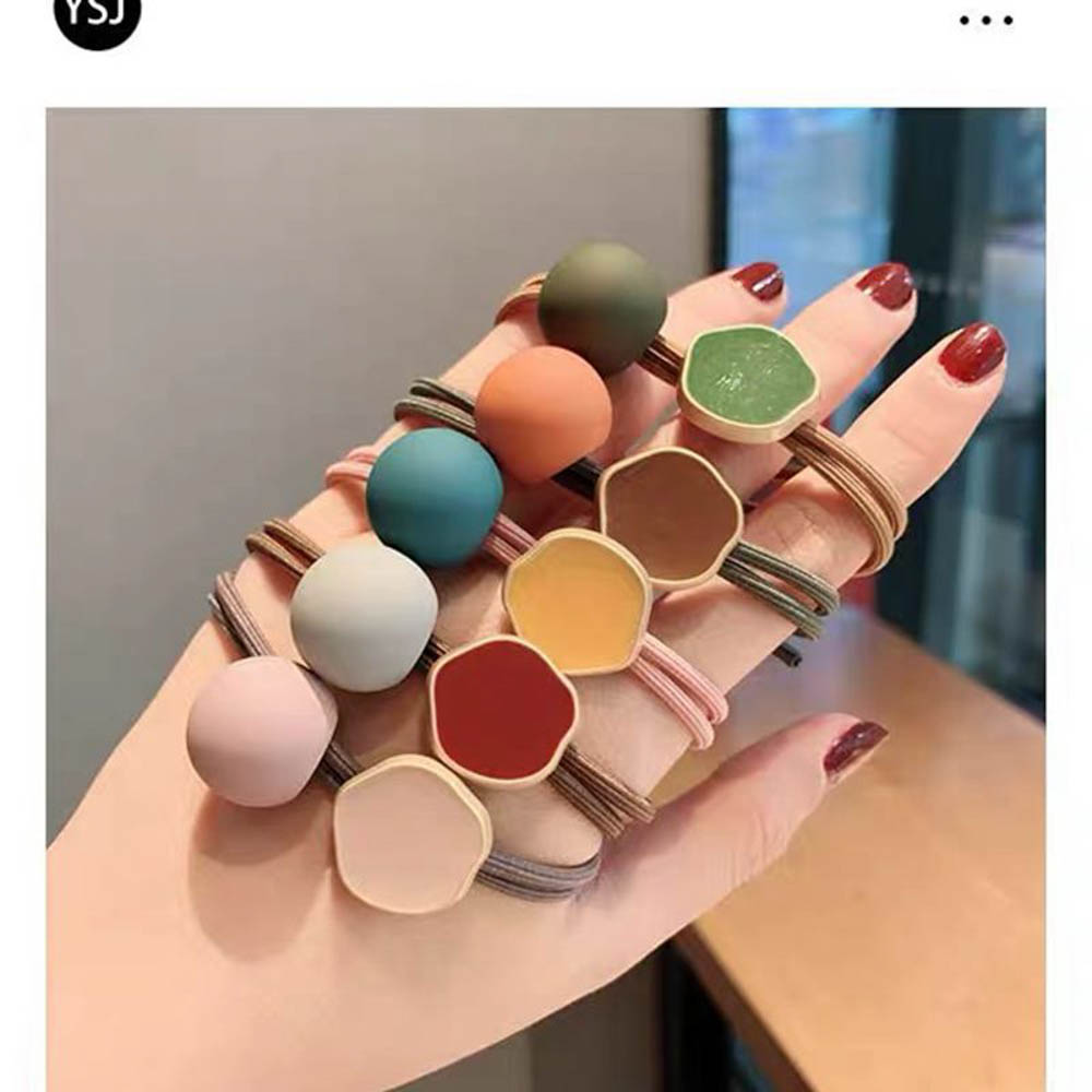 1 Dây Cột Tóc Hình Quả Bóng Phong Cách Retro